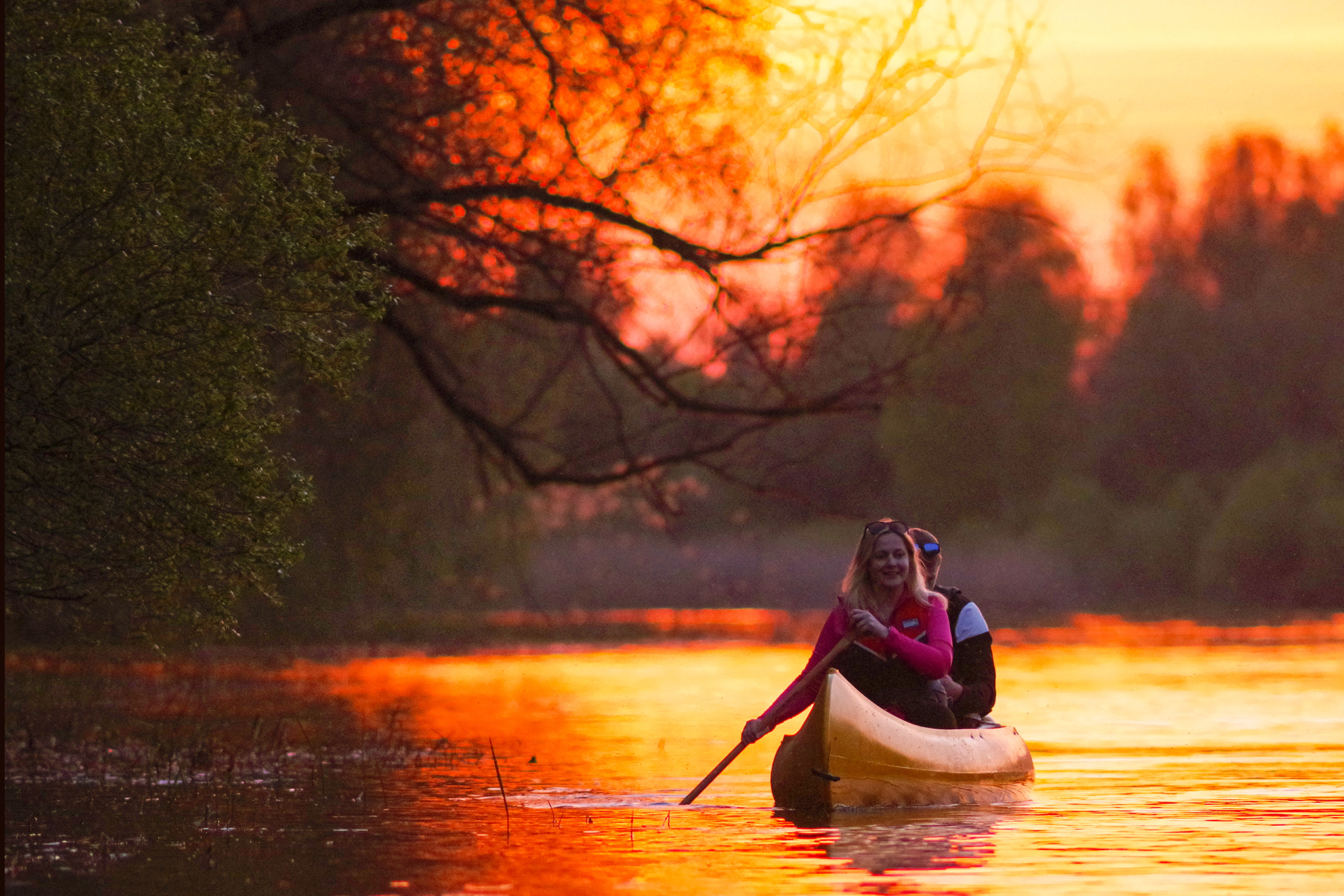 Sunset canoe ride